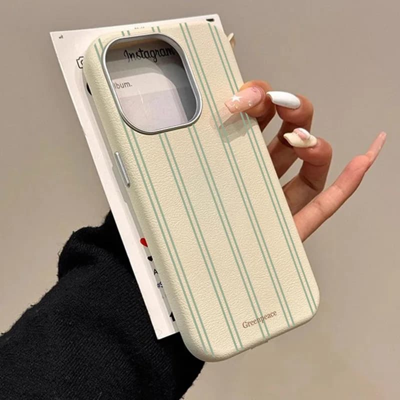 The Green Stripe Lichee Pattern Phone Case for Xiaomi Redmi Note 14 13 12 Pro Plus 12S 11 10 5G Redmi 12 13 13C 14C4G Soft Cover