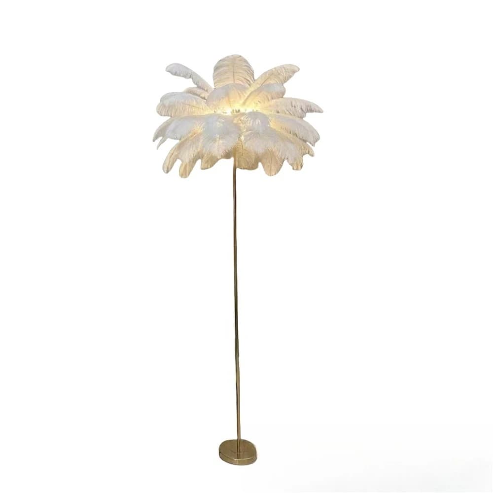 Lampada da terra in piume di struzzo Lampada da comodino nordica semplice e romantica per camera da letto, matrimonio