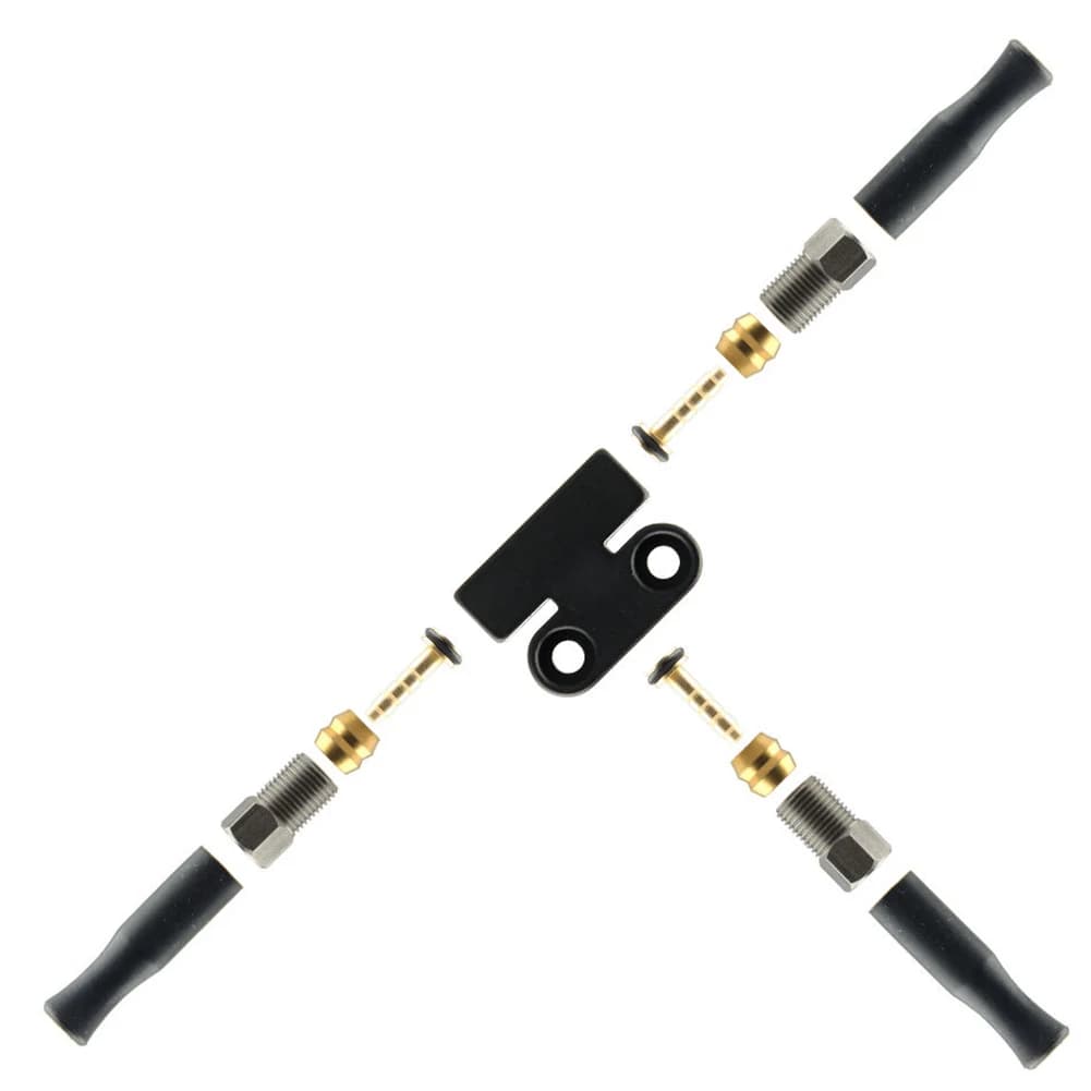 Splitter freno idraulico bici 1PC - Adattatore da 1 a 2 per sistemi di biciclette/moto Connettore valvola di distribuzione tubo olio a 3 vie