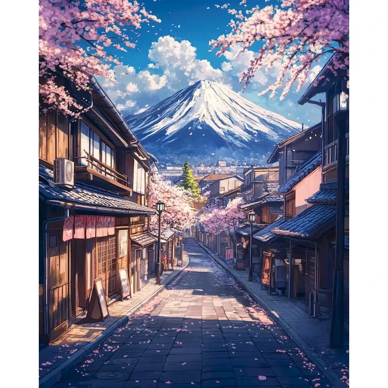 Diy Paint By Numbers For Adults Kits Acrylic Paint Purple Landscape On Canvas Numbers Painting For Home Decors