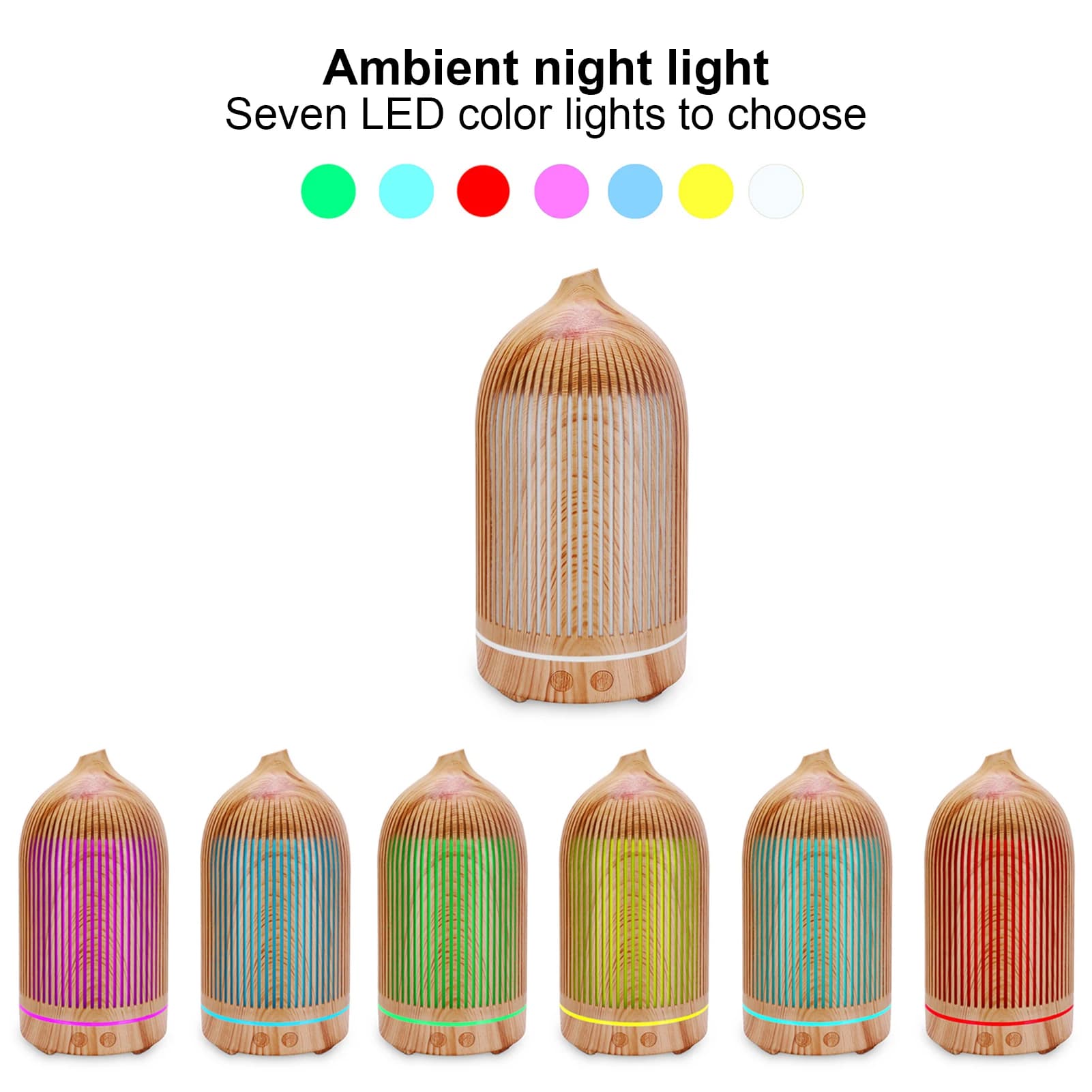 Mini umidificatore da 200 ml con luce notturna, alimentato tramite USB, diffusore 5V, effetto legno, umidificatore da tavolo, strumento per umidificare l'aria.
