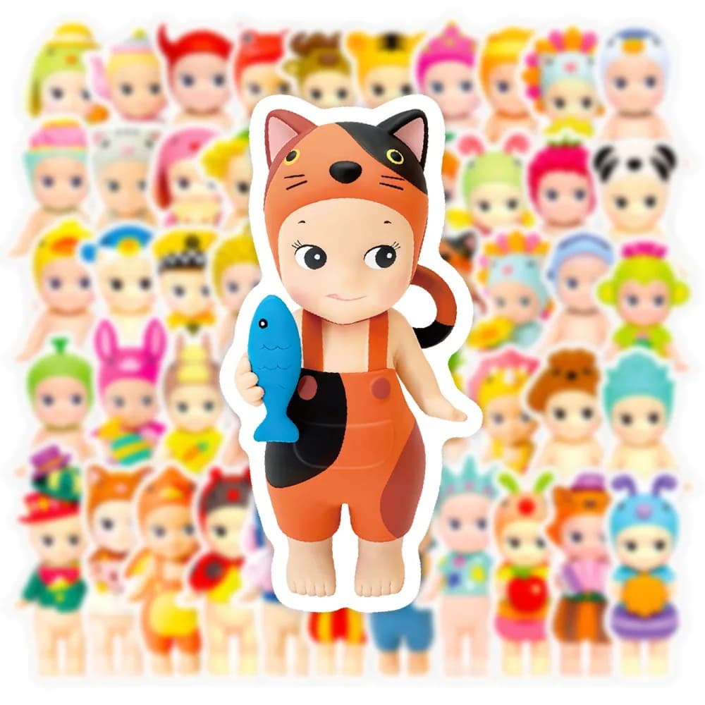 10/60PCS Kawaii Sonny Angelo Adesivo Carino Angelo Bambola Personalizzato Creativo Doodle Decalcomania Giocattolo Per Bambini Regali per la Scrivania della Chitarra