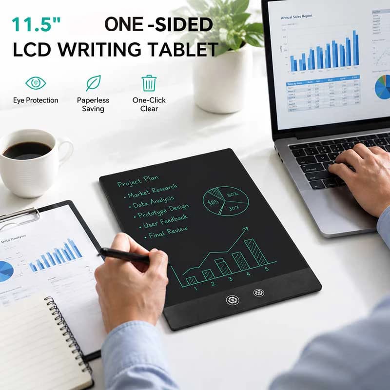 11.5" Full Screen LCD One-Sided Writing Tablet Working Drawing Board Magnetic Absorption Learning Gift Tools