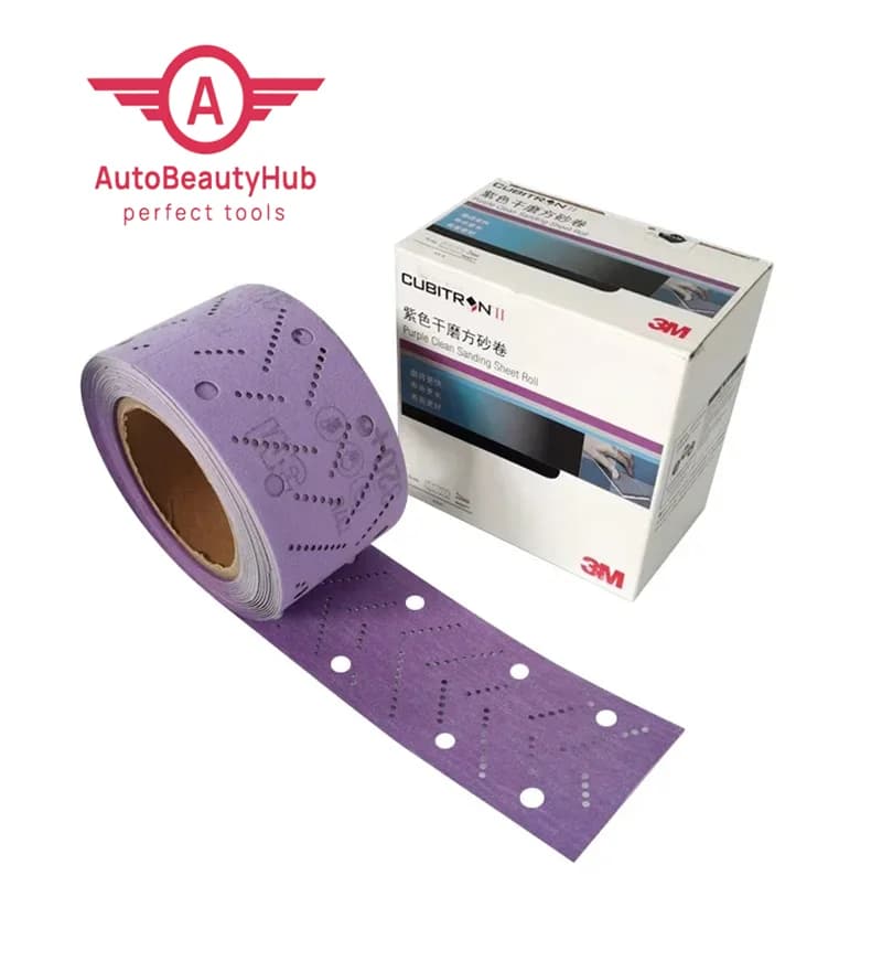 Foglio abrasivo viola pulito 3M Rotolo 70mm 9,9 m Carta vetrata a secco per lucidatura auto in grana 80 120 180 240 320