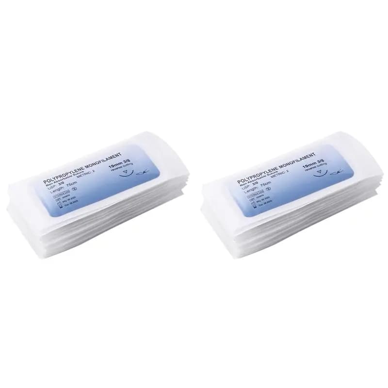 ABKW-24Pc Polypropylene Needle Suture Monofilament Thread Suture Practice Kit,3/0