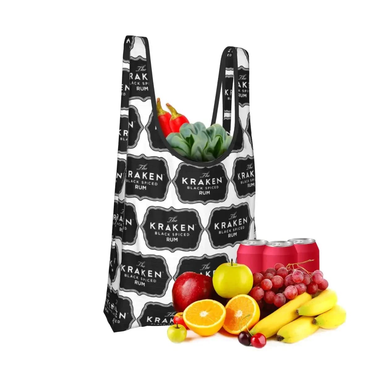 Kraken Rum Shopping Bag Portable Tote Bags Reusable Shoulder Shopper Bag Grocery Handbag