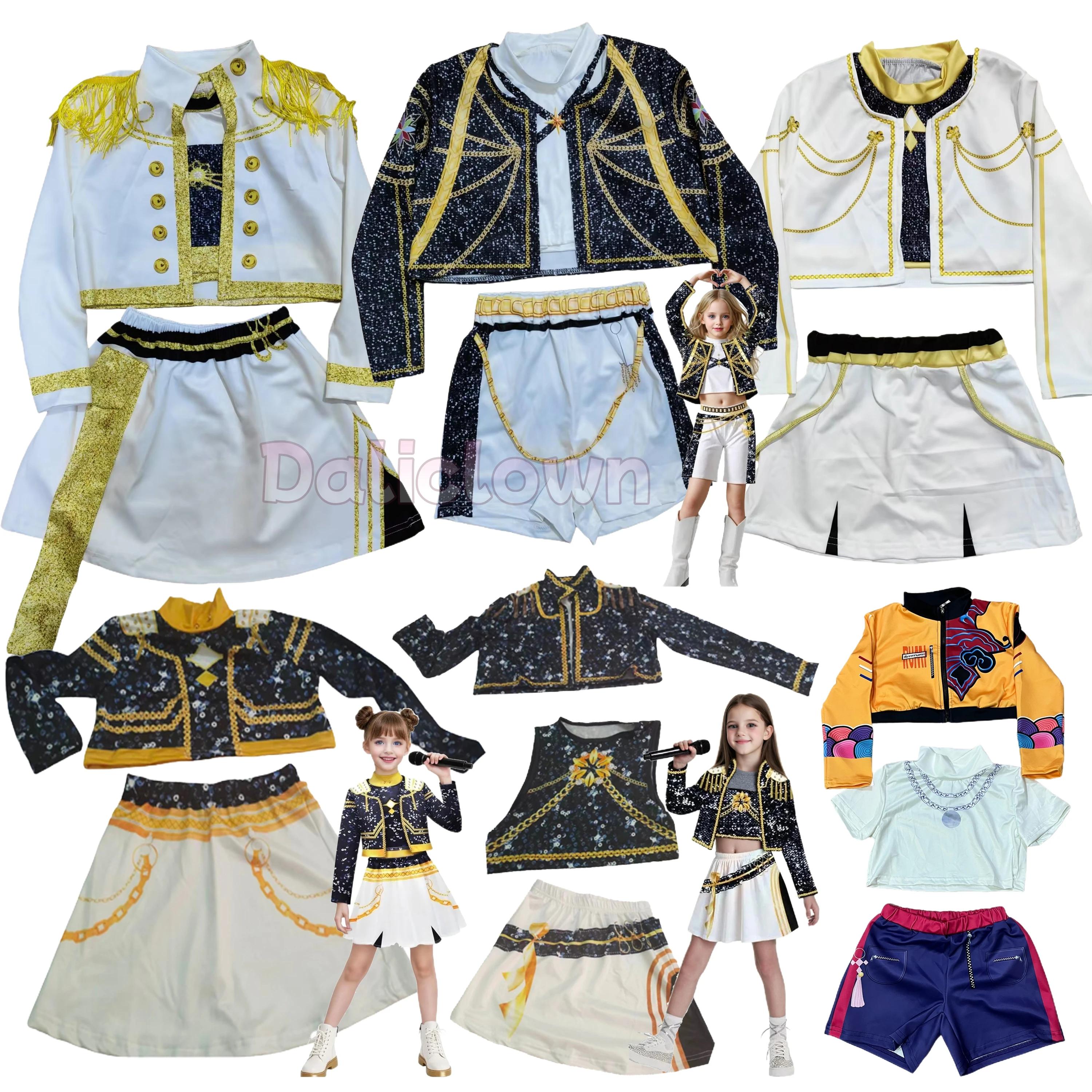 Kids Rumi Mira Zoey Girl Cosplay Costume KDPop KPDH Pop Huntrix Golden Costume Halloween Party Clolthes Outfit