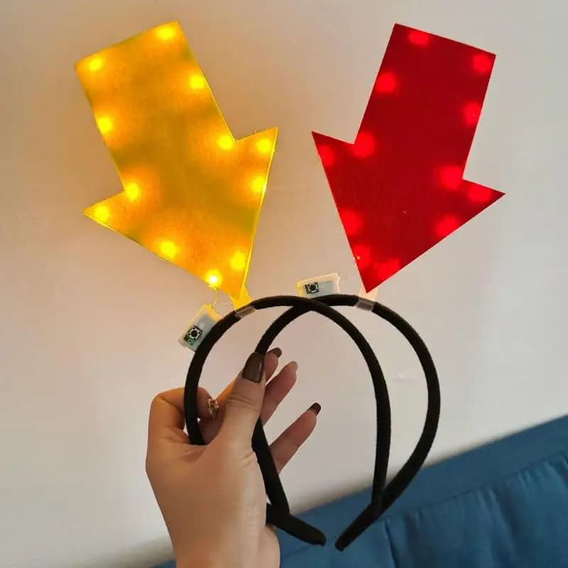 (BF06)Unique Arrow Light Headband Funny Question Mark Hair Band Favors Girl Headgear Holiday Hair Hoop Costume Headpiece