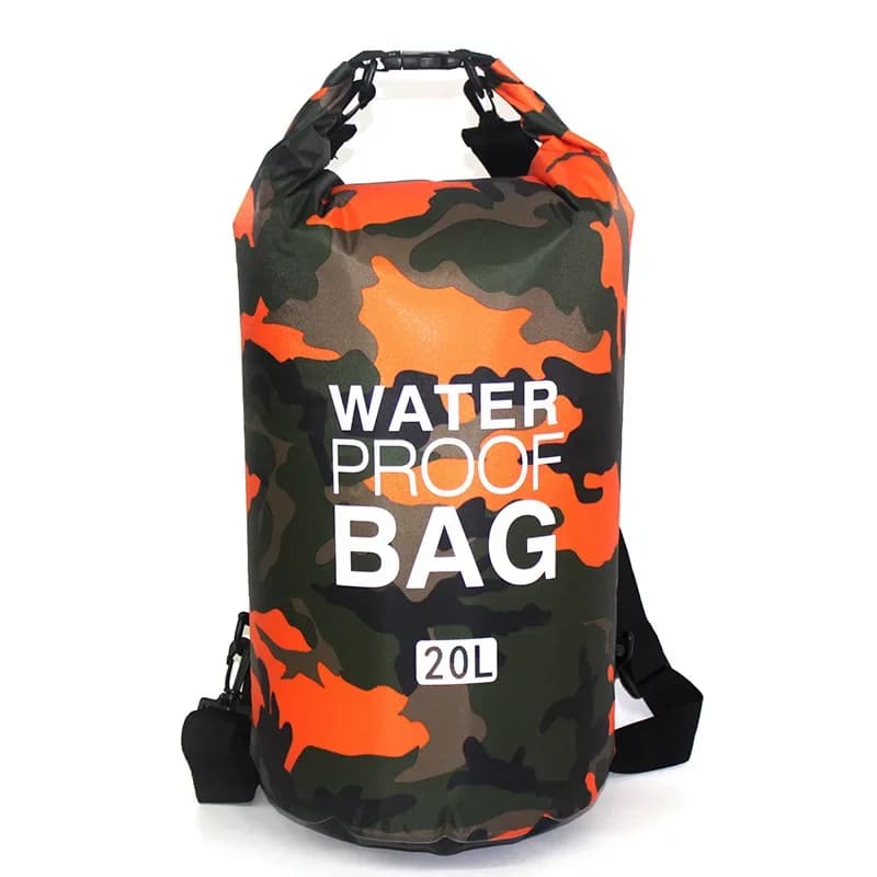 Borsa da campeggio impermeabile in PVC da escursionismo Borsa da viaggio pieghevole da 2 litri per immersioni all'aperto Borsa da viaggio pieghevole per rafting, fiume, oceano