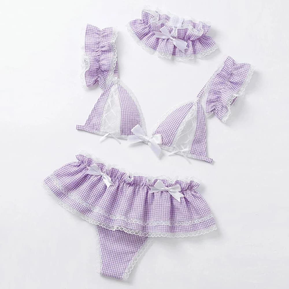 AniLV Costume da Cameriera Lolita, Lingerie Sexy, Pigiama Provocante, Outfit Erotico, Costume per Cosplay