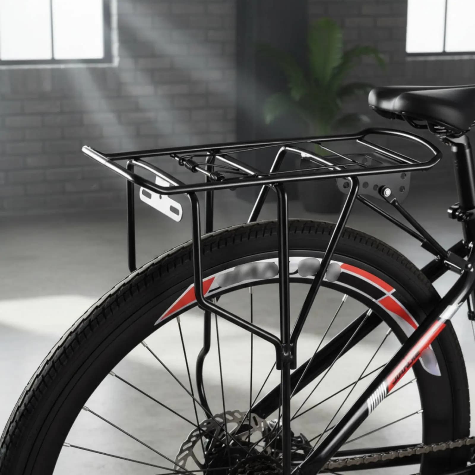Portapacchi Posteriore per Bicicletta, Costruzione Robusta, Facile Installazione, Barre di Protezione Laterali per il Pendolarismo