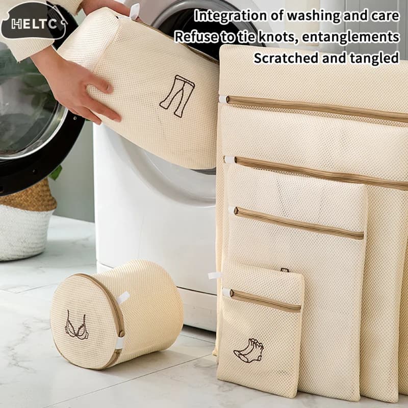 1 pcs purse for clothes dirty knit fine embroidery beige thicken bags for washing set for washing travel bag