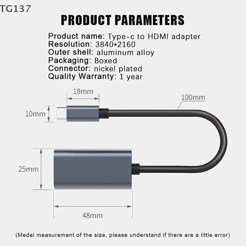 60Hz USB3.1 TIPO C A HDMI 4K Adattatore USB C Maschio A HDTV Femmina Cavo Convertitore Per Laptop Tablet TV MacBook