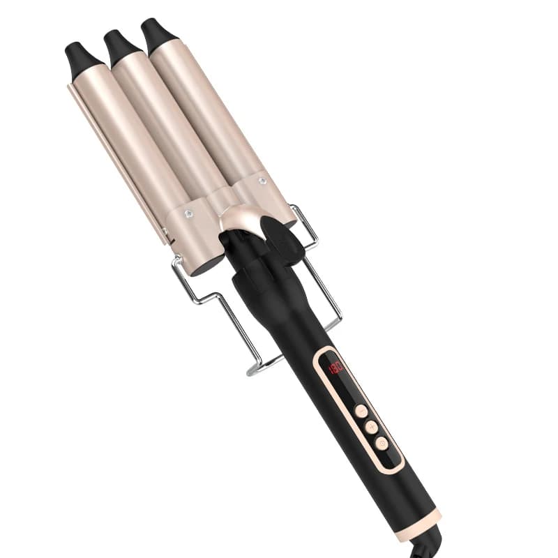 Set of interchangeable iron curler Big Wave 3 barrels with factory socket Bigodino for wavy pink hair