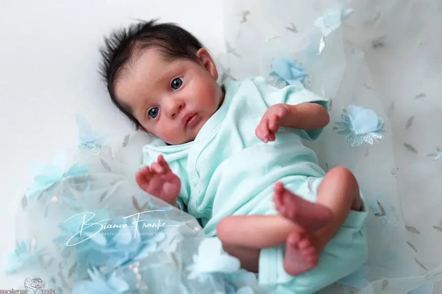 NPK Unfinished Unpainted 17inch Reborn Mikki Doll Kit Fresh Color with Cloth Body DIY Doll Parts for Artists Only