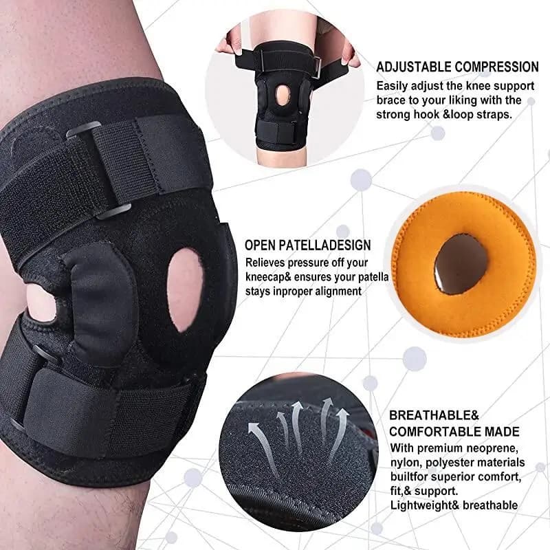Ginocchiera con stabilizzatori laterali Supporto per ginocchio Ginocchiera sportiva Tendine rotuleo Sollievo dal dolore articolare Lacrime di menisco Tendinite