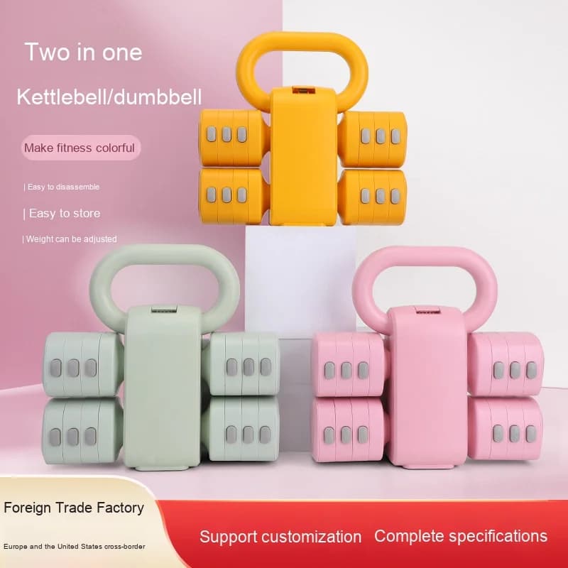 Kettlebell and Handlebar 2-in-1 Adjustable ABS, 1-5kg, Fitness Equipment for Home, Portable and Resistant for Men and Women