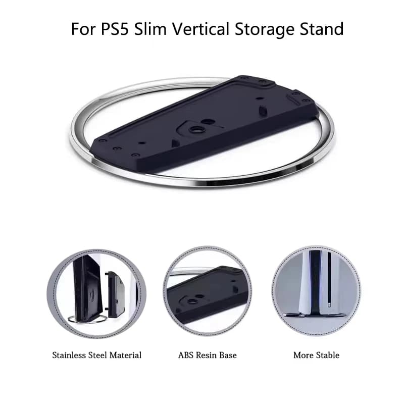 Per PS5 Supporto di archiviazione verticale sottile Supporto base in metallo Supporto host console di ricambio per accessori di gioco Playstation 5 Slim