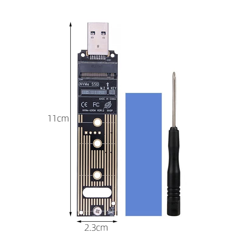 Convertitore da NVME a USB TYPE-A/TYPE-C Custodia NVMe da M.2 a USB3.1 Custodia M2 SSD Adattatore per NVME PCIE M Key 2230/2242/2260/2280 SSD