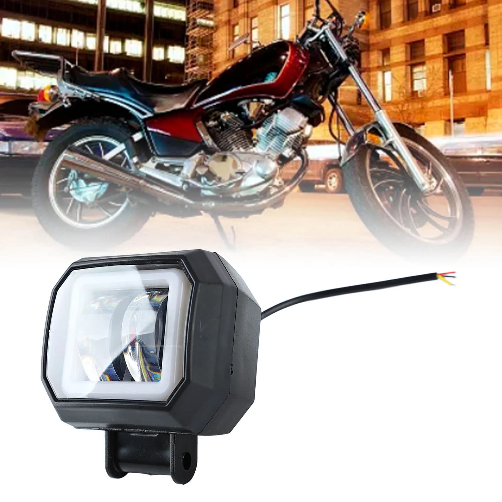 Fari LED per moto da 3 pollici con apertura blu Fendinebbia per luce intensa impermeabile da 20 W per faro per moto