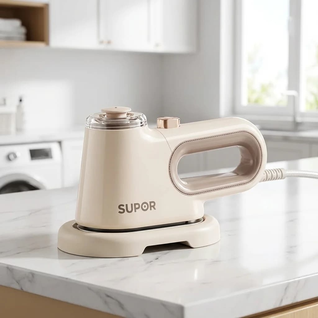 SUPOR Mini ferro da stiro da viaggio portatile a vapore per indumenti con grande funzione a getto d'aria per lisciare i vestiti
