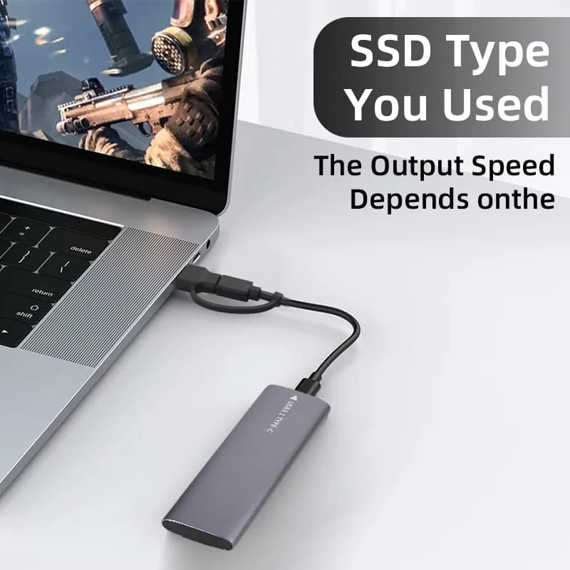 Case per SSD M2 NVMe 10Gbps, Box HDD M.2 NVME NGFF a USB 3.1, Enclosure Esterno per SSD con Cavo Type-A a Type-C per 2230/2242/2260/2280