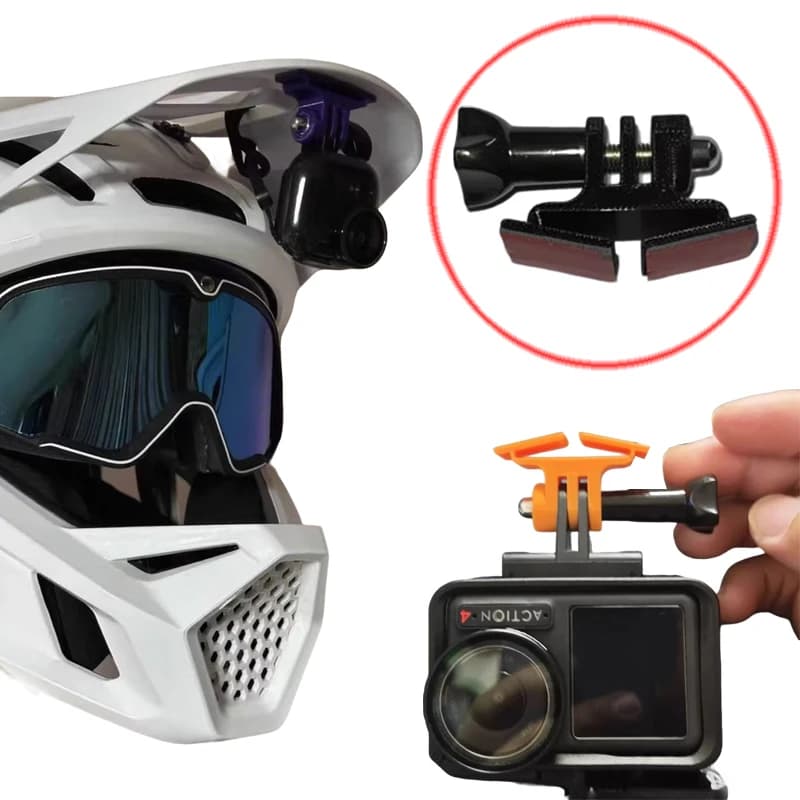Supporto per Visiera Casco MTB/Downhill/Moto Fuoristrada per Action Camera Compatibile con DJI/GoPro/Insta360, Stampato in 3D in PETG