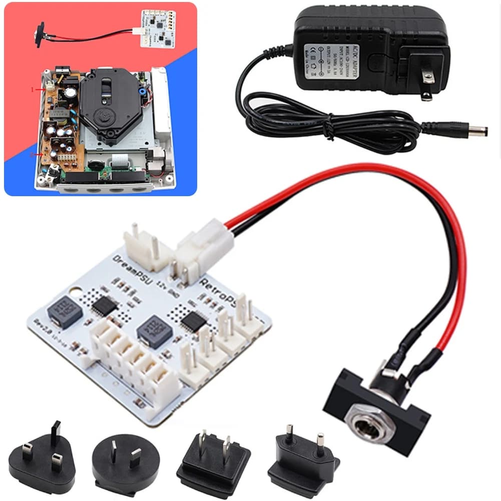 Rev2.0 Dream PSU scheda di alimentazione 12V + adattatore per spina di alimentazione per SEGA DreamCast parti di ricambio per Console di gioco per Dream PSU