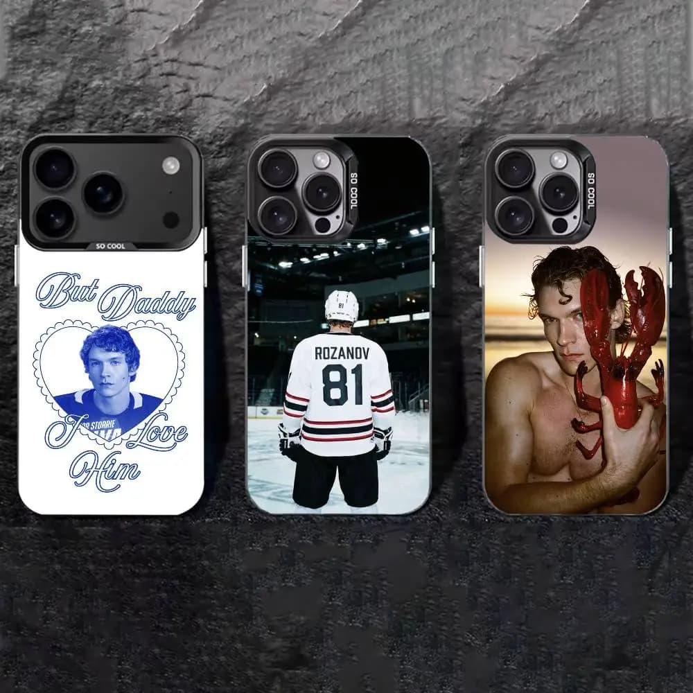 Custodia per telefono Connor S-Storrie Ilya R-Rozanov per iPhone 17, 16, 15, 14, 13, 12, 11 Plus, Pro Max, XS, color argento