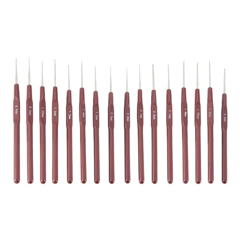 A67M-16Pcs ABS Handle Crochet Hooks Handle Knitting Needles Set Crochetings And Knuckles 0.5Mm-2.5Mm 16 Size