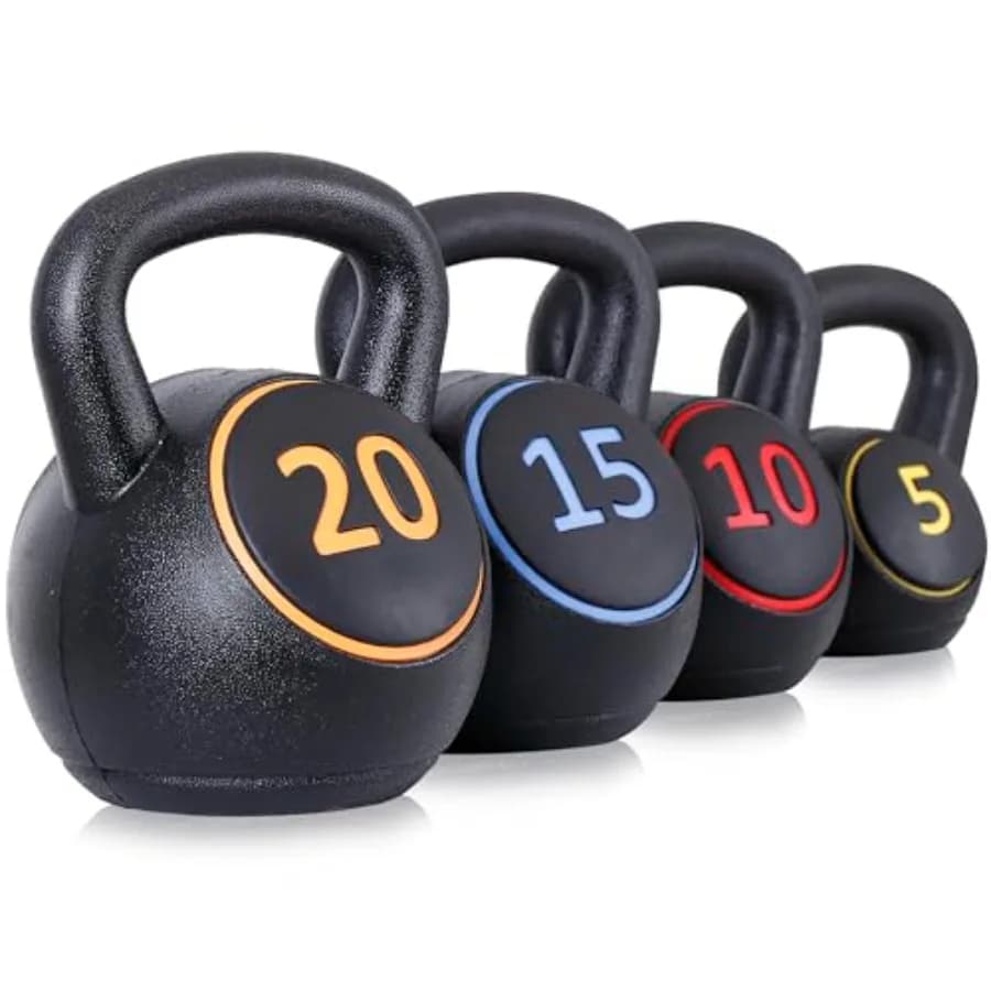 Kettlebell Set with Home Gym Support, Strength Training, Fitness Weight Set, Kettlebell With Handle Larga for Exercises, Black