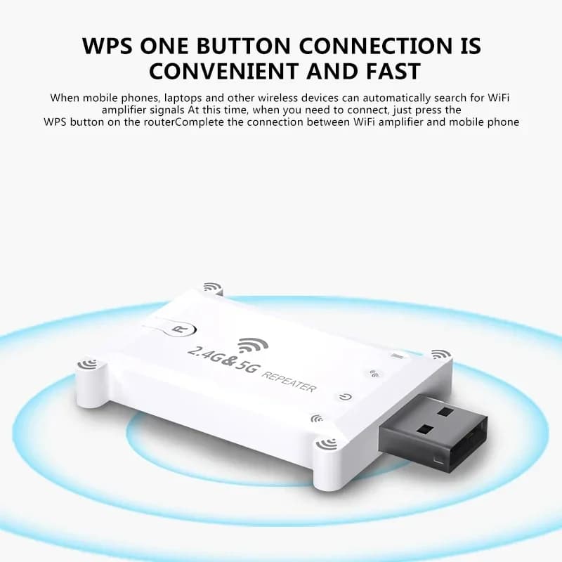 2026 Wifi Extender USB Ripetitore Wifi portatile 1200Mbps Estensore di segnale Amplificatore Router wireless A lungo raggio 2.4G/5G WiFiRipetitore