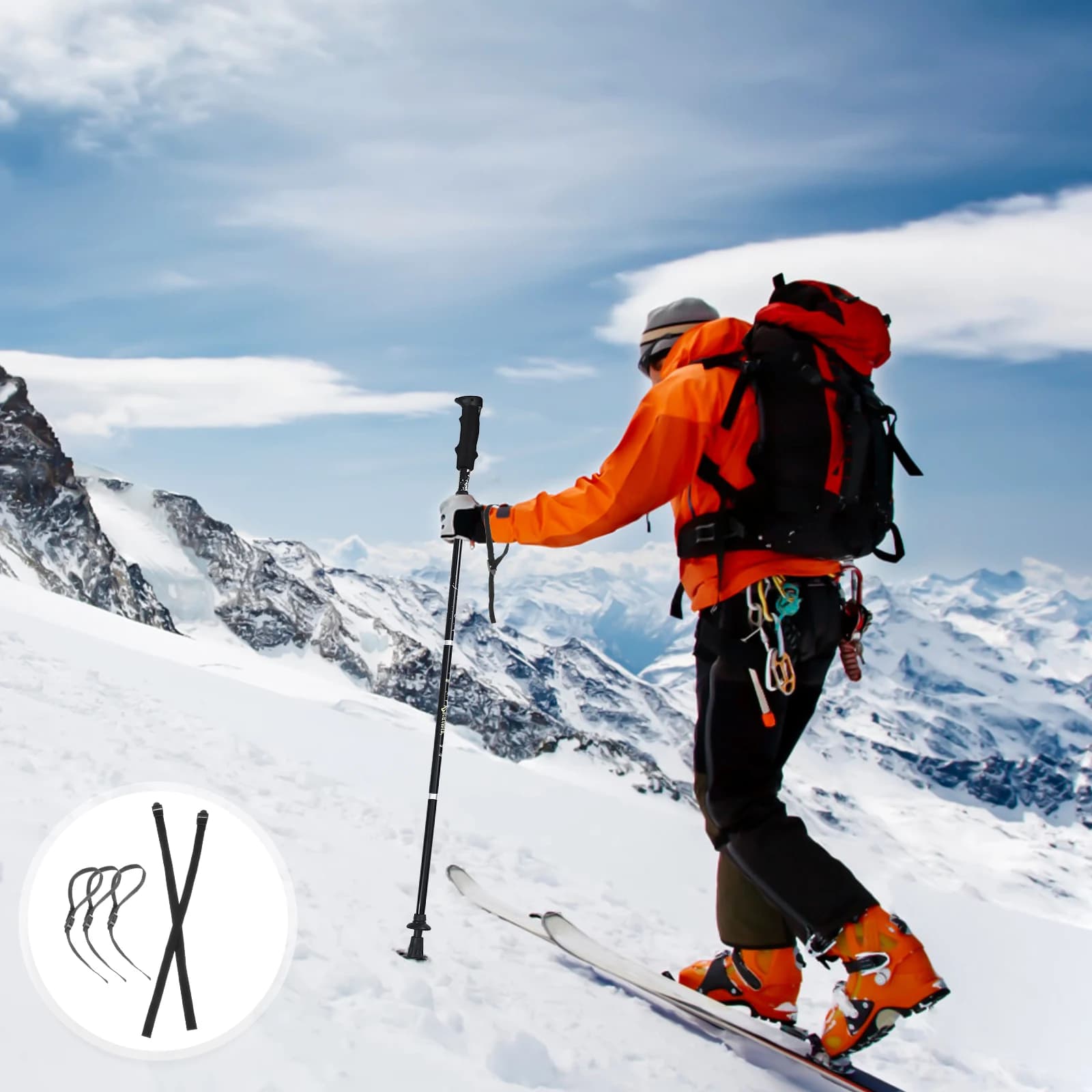 5 pieces ski poles for the transport of trekking poles for children's trekking poles