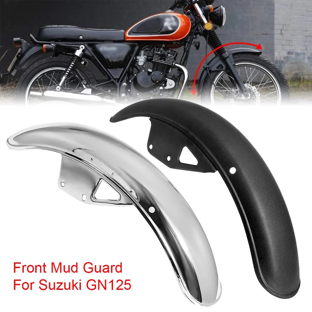Parafango anteriore per moto cromato nero Parafango per moto Parafango per parafango Copertura protettiva per parafango per Suzuki GN125