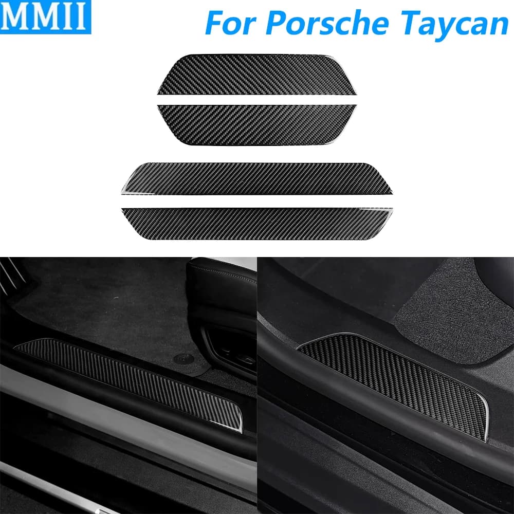 Per Porsche Taycan 2019-2026, Pannello di Copertura in Fibra di Carbonio per Soglia Interna della Porta, Accessori Auto, Decorazione Interna, Adesivo