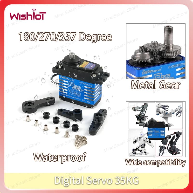Waterproof Digital Servo 35KG Metal Teeth Motor 180/270 Degree Large Torque Servos for DIY 1/8 1/10 Robot Crawler RC Car Toys