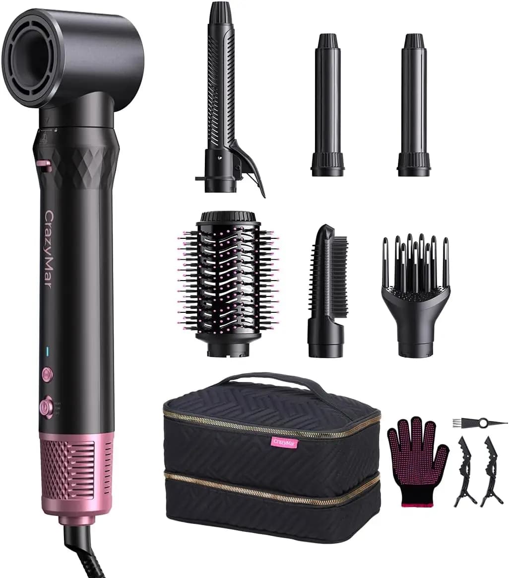 Styler per Capelli Air Wrap: Asciugacapelli e Strumento Arricciacapelli Rapido, Senza Danni da Calore per Volumizzare e Lisciare (Rosa)