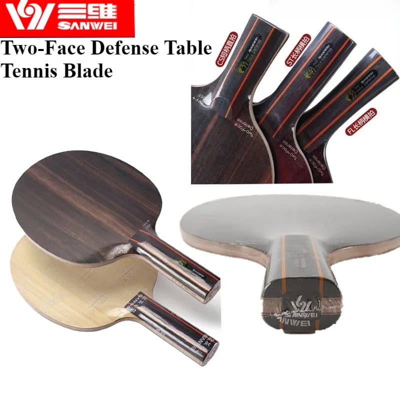 SANWEI Lama da ping pong per difesa su due facce 6 Legno 1 attacco in fibra di carbonio + difesa in ebano + superficie Hinoki racchetta da ping pong