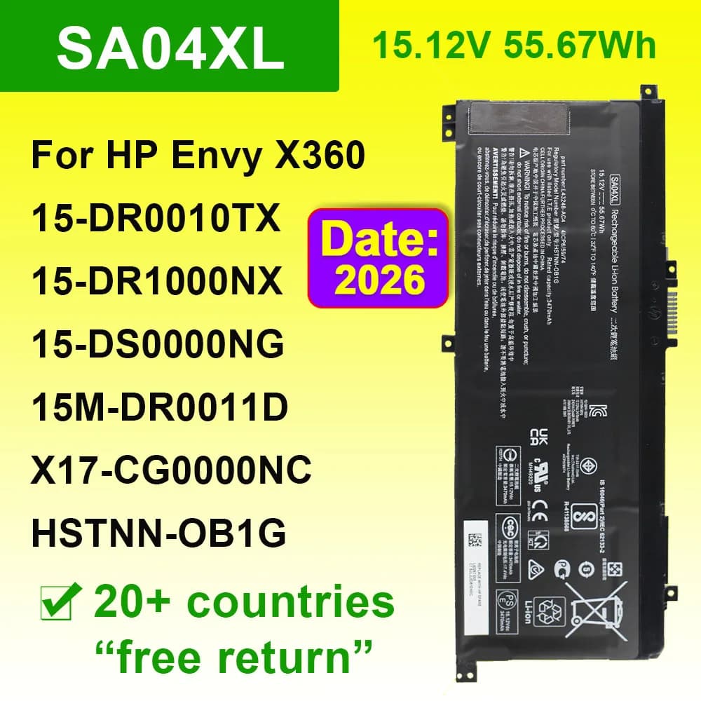 Batteria di ricambio per laptop SA04XL per HP Envy X360 15-DR0003TX 15-DS000NA 15M-DR000 15T-DR00 17-CG000 17M-CG000 17T-CG000 Series