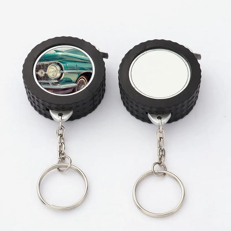 1/2 pezzi sublimazione vuota mini metro a nastro retrattile trasferimento di calore misura portatile righello portachiavi regalo di Natale