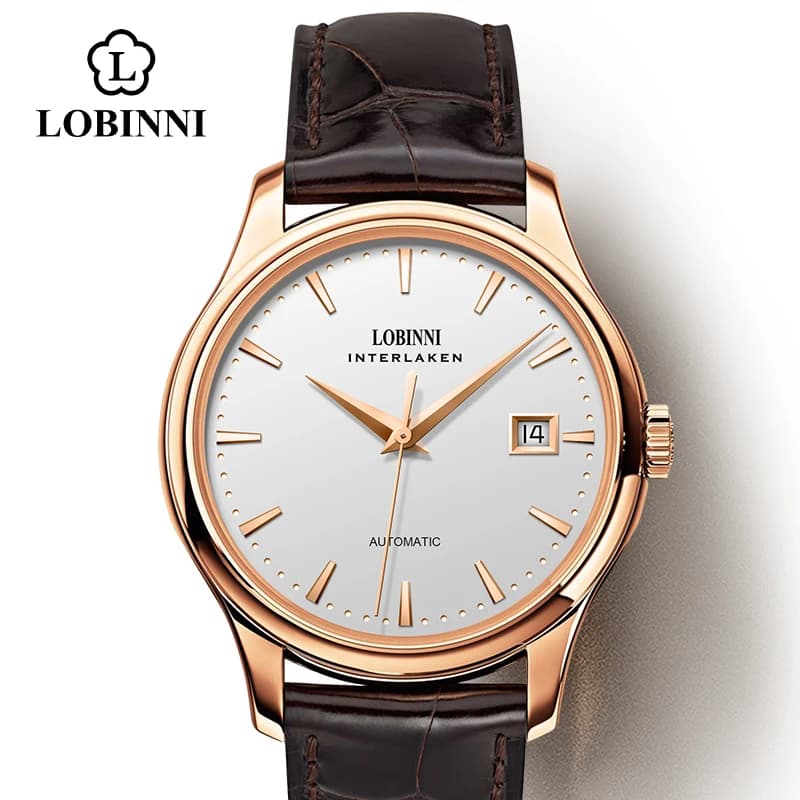 LOBINNI Fashion Business Seagull Men's Automatic mechanical watches Top Brand Luxury Design Men's waterproof watch 50M
