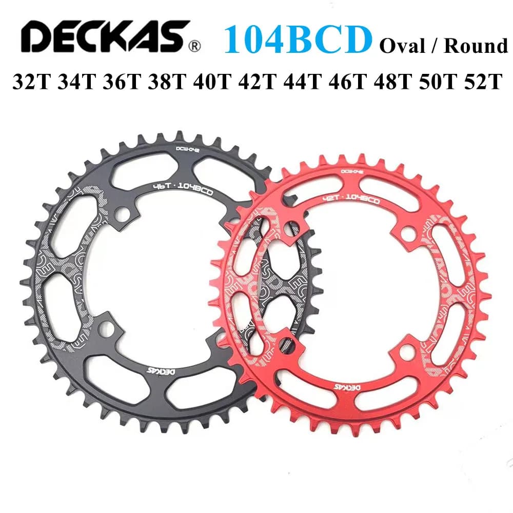 Deckas 104BCD Corona Ovale/Rotonda Larga Ruota di catena stretta MTB Mountain Bike Bicicletta 32T-52T Guarnitura Piastra dentata Parti 104 BCD