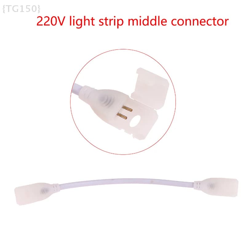 【F2-TG150】220V EU LED Strip Plug for COB 360LEDs 12mm Light Strip - 2Pin Connector Fix Clips Accessories for COB LED Strip Light