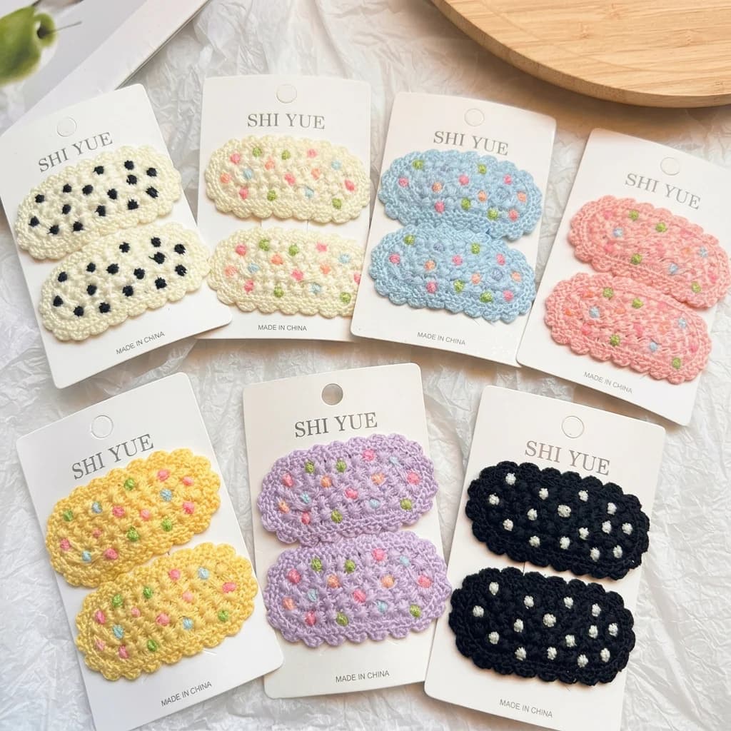 Women Hair Clips Classic Fabric Hair Barrettes Knitted Bb Hair Clips Skin-Friendly For Bangs Management Friend Gatherings Work