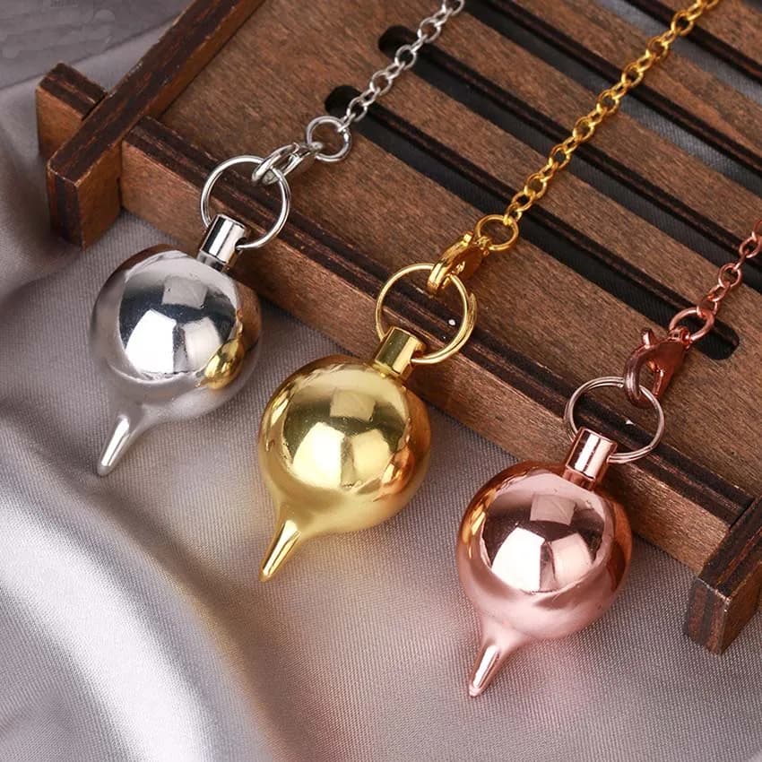 Charms Metal Copper Pendulums For Dowsing Divination Healing Spiritual Wicca Amulet Antique Copper Spiral Cone Pendant Jewelry