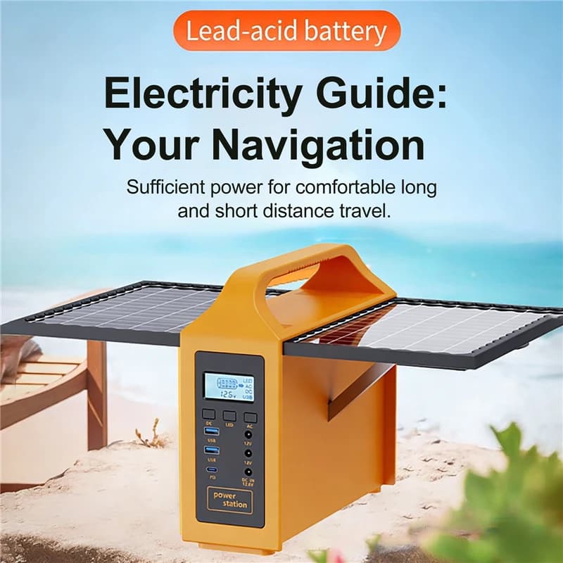 Stazione di Energia Solare Portatile 150W, Generatore Solare 220V, Alimentazione di Backup per Esterni con LED e Pannello Solare per Campeggio