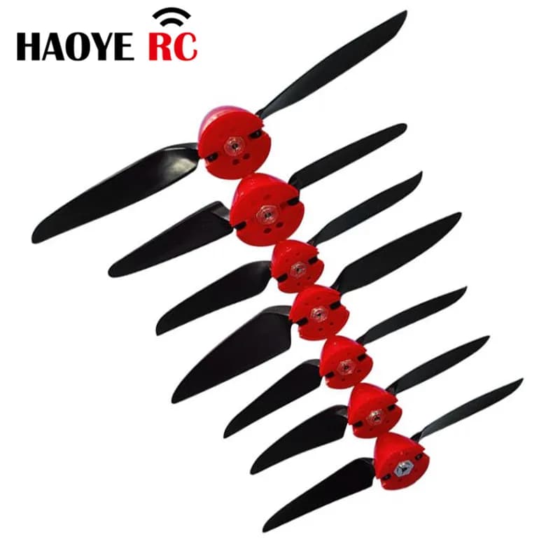 Haoye 2 Set Elica Pieghevole 6x4 7.5x4 8x4.5 8x6 11x6 Con Spinner Copertura Motore Albero2.3/3.0/3.17/4.0mm RC Aereo Aliante Droni