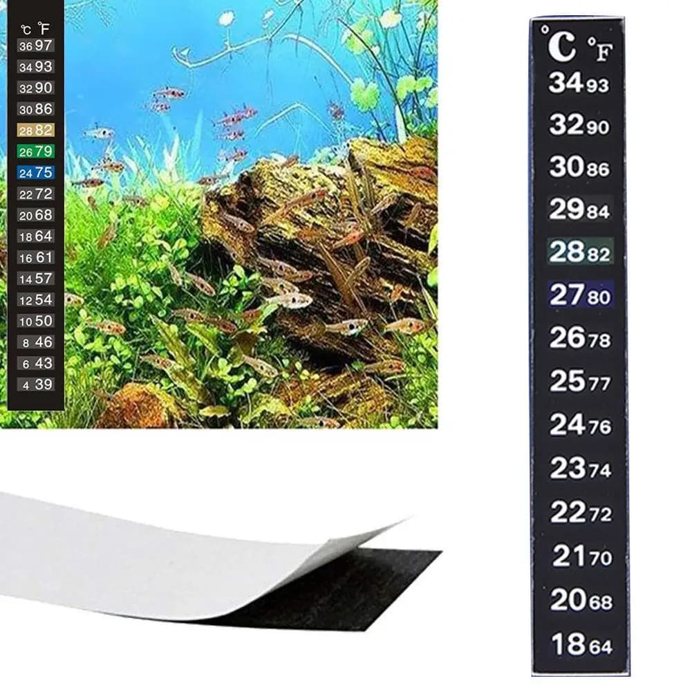 1pcs Digital Aquarium Home Stick-on Thermometer Fish Tank Strip Dual Scale C/F Discolor Temperature Measurement Sticker Tools