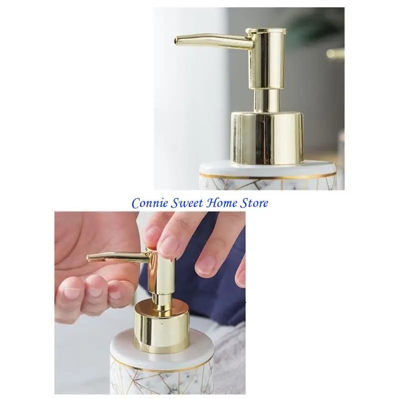 LXAF Bottiglia dispenser sapone ricaricabile in ceramica marmo da 300 Contenitore per bottiglia con pompa per e per