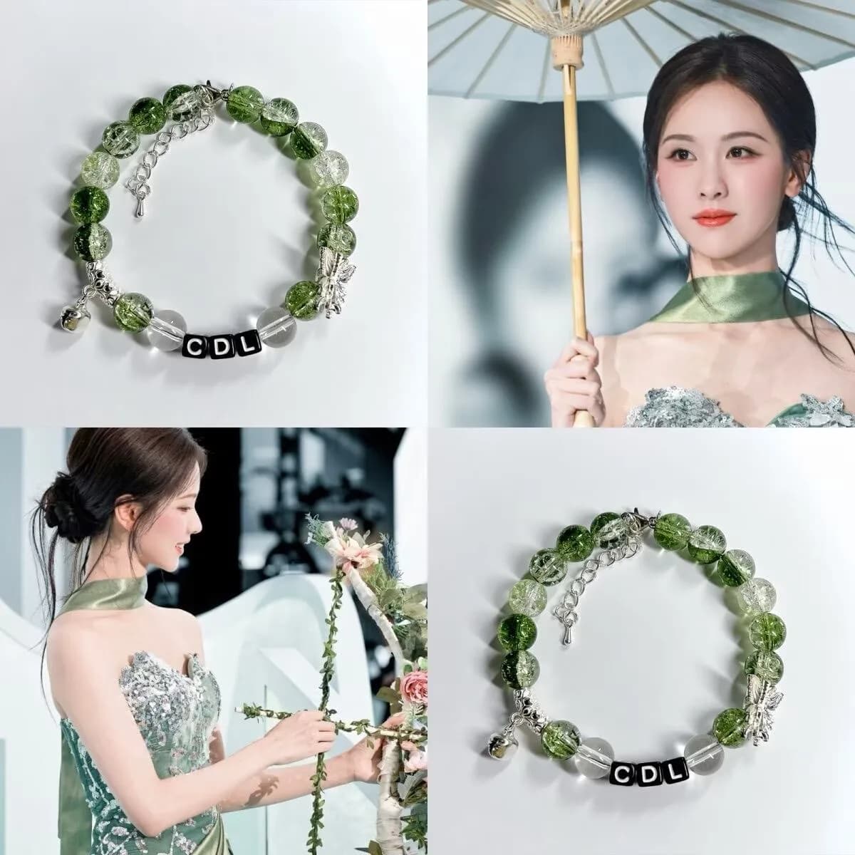 Chen Duling's color matching bracelet, small bell, with the same letters around it, bracelet,fan,best friend,friend support gift